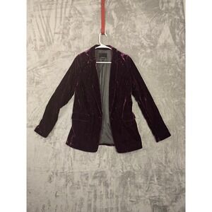 Banana Republic Velvet Blazer Jacket Plum Purple Tall Size 2